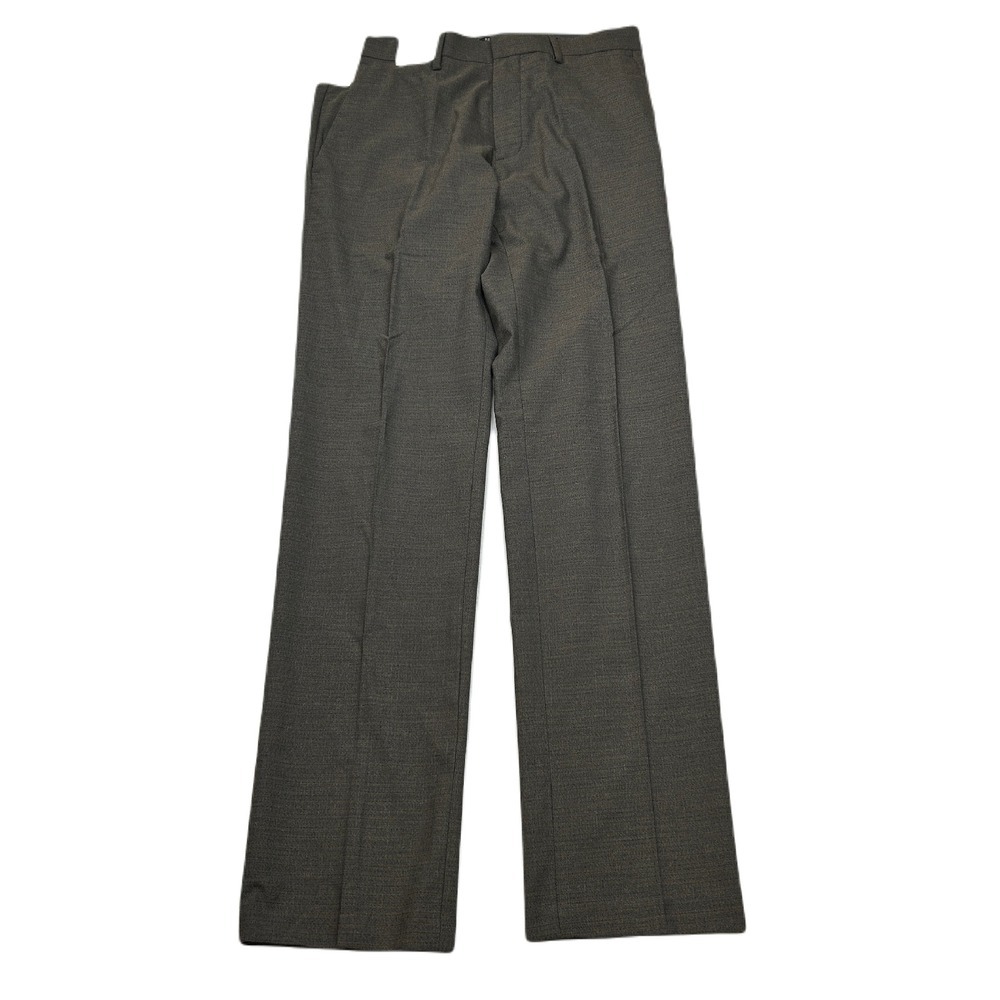 Kenneth Cole Slim Fit Dress Pants‎ Mens 30x32 Brown Texture Grid Stretch NEW